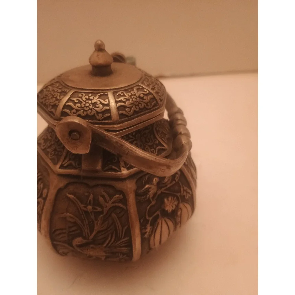 Chinese Miniature Teapot Late 19th Or Early 20th Century - Heavy Metal 4
